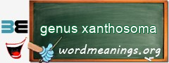 WordMeaning blackboard for genus xanthosoma